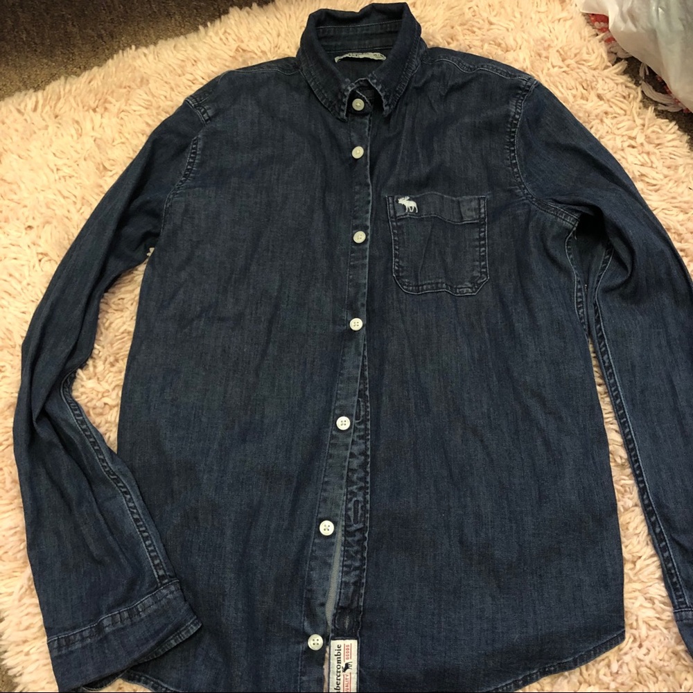 ABERCROMBIE kids Jean button up shirt